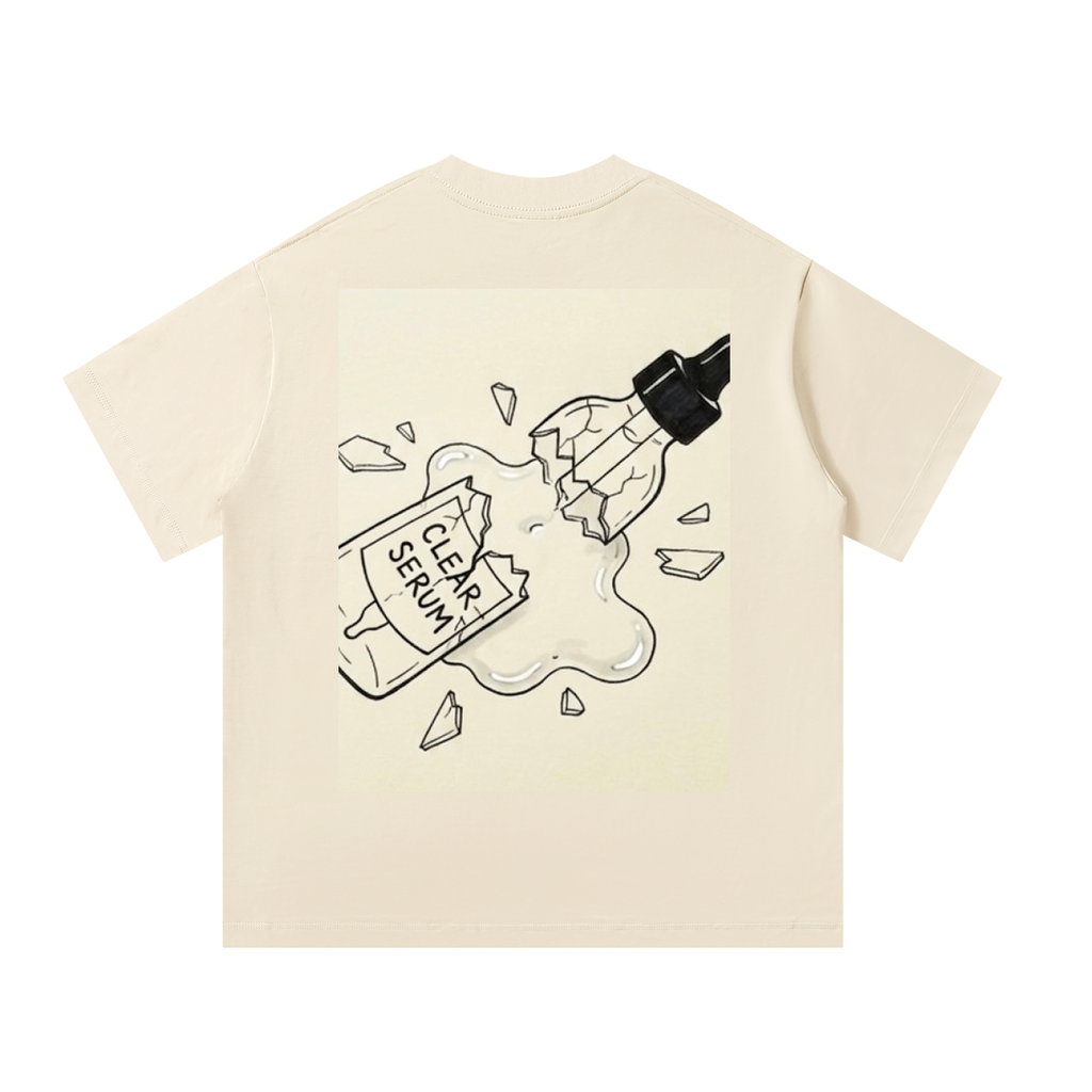 Clear SERUM box logo T-Shirt mild apricot