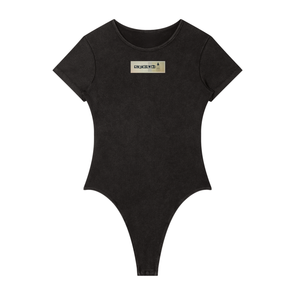 Clear SERUM black crewneck baddysuit