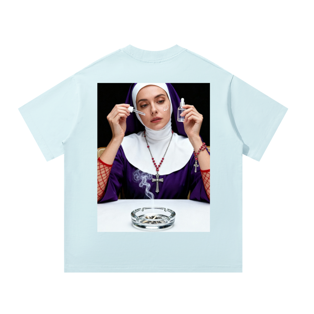 Clear SERUM box logo T-Shirt blue