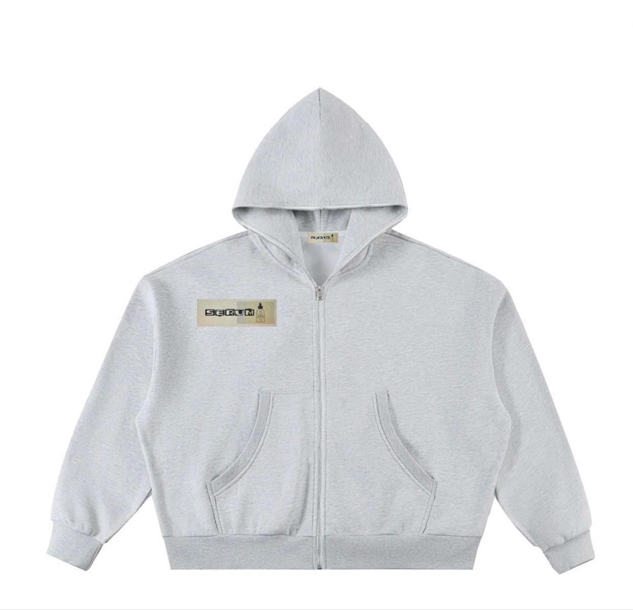 Clear SERUM full zip hoodie grey