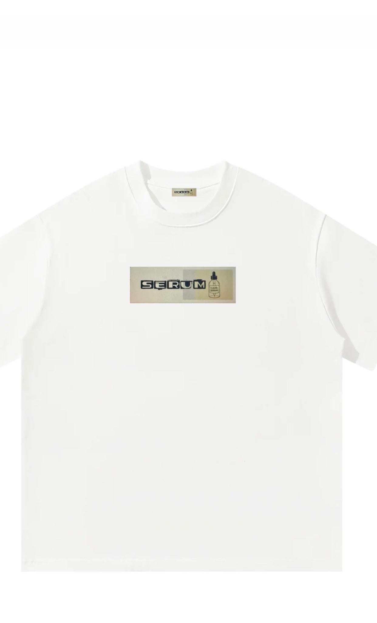 Clear SERUM box logo T-Shirt white