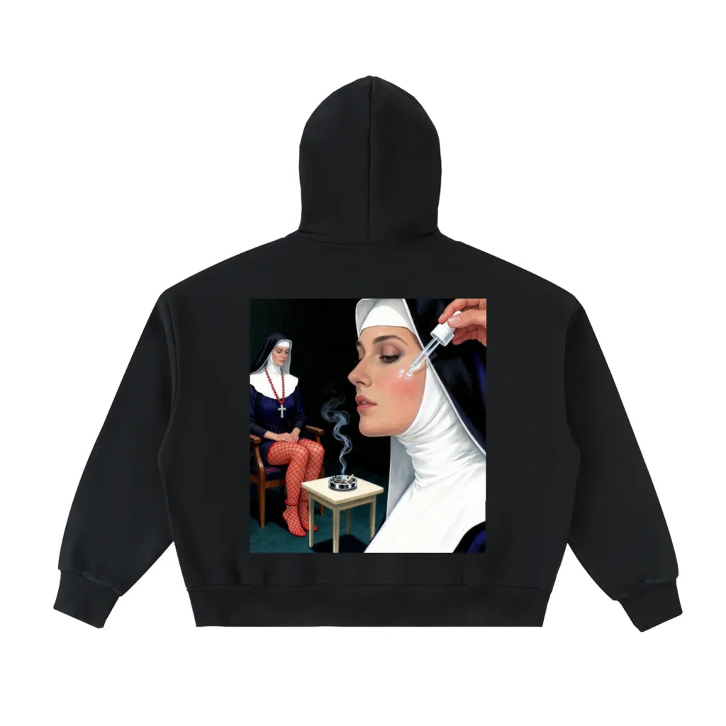 Clear SERUM full zip hoodie black