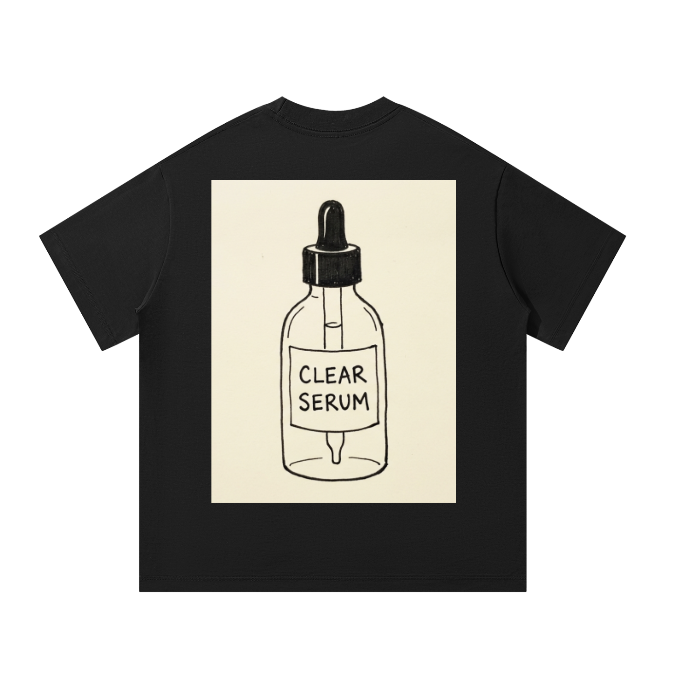 Clear intact SERUM bottle Black T-Shirt